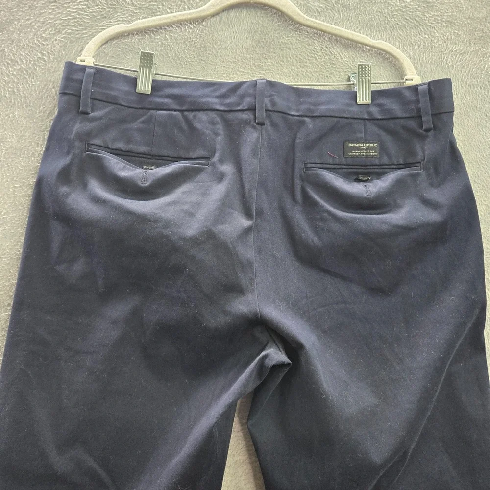 Banana Republic Men Pants 35x32 Blue Fulton Chino Straight Mid Rise READ